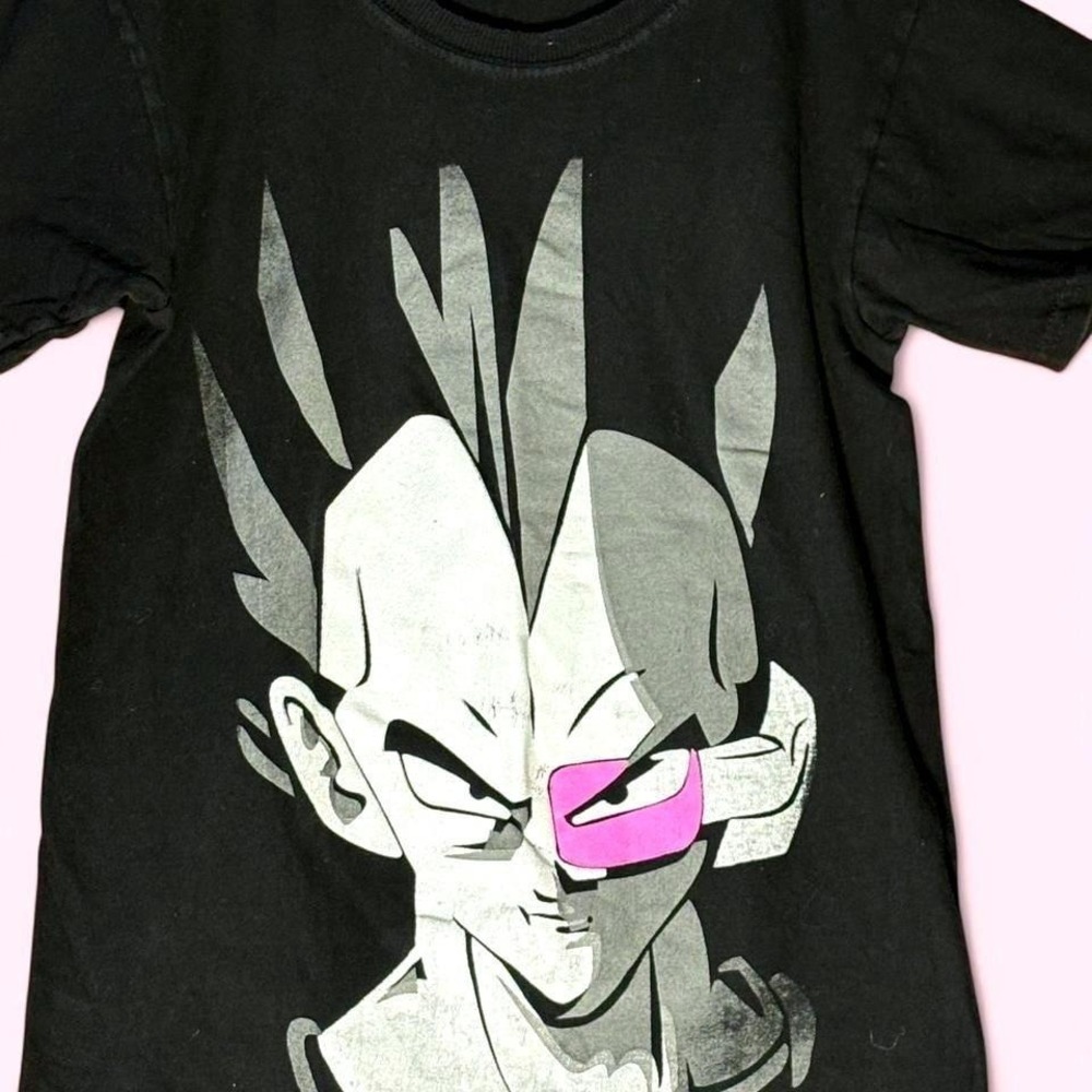 Dragon Ball Z Ultra Ego Vegeta Manga TShirt Size S Black Distressed Anime Series